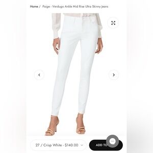 PAIGE White Verdugo Ankle Pants